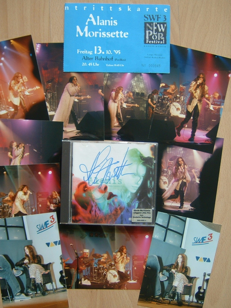 signed jagged little pill album and some of my live photos